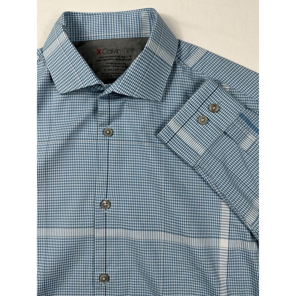 Calvin Klein Shirt Mens 14-14.5/32-33 Small Extreme Slim Fit TempRegulation
